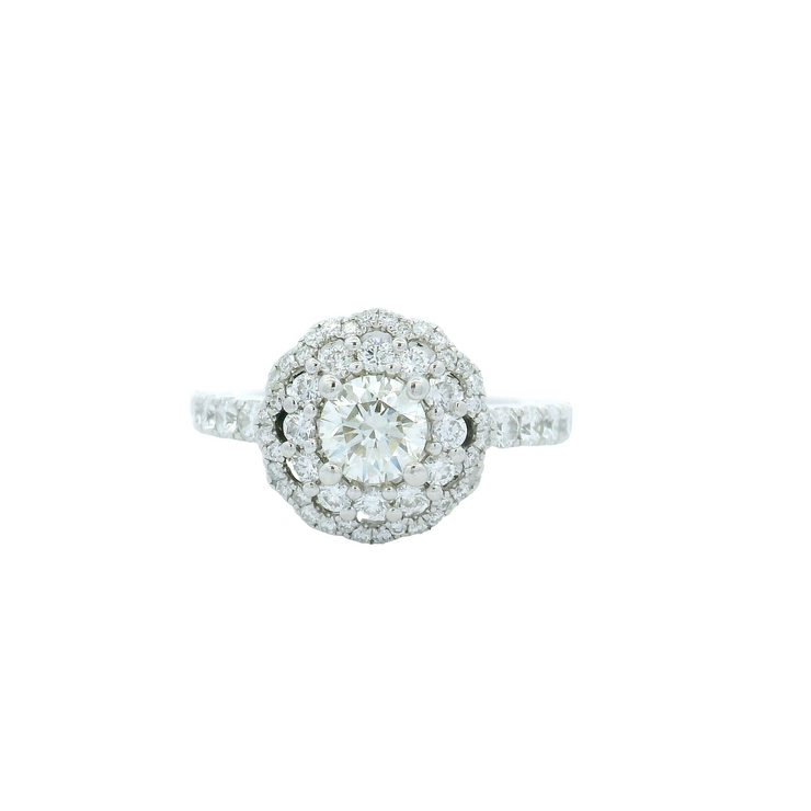 Double Halo Engagement Ring