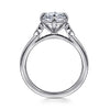 Siebke Hoyt Oval Diamond Bezel Prong Three Stone Engagement Ring in Gold Plated Sterling Silver
