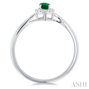Oval Shape Emerald & Halo Diamond Ring