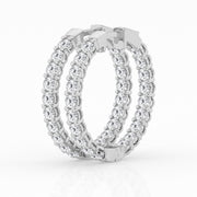 Diamond In & Out Hoop Earrings - 3 Ct