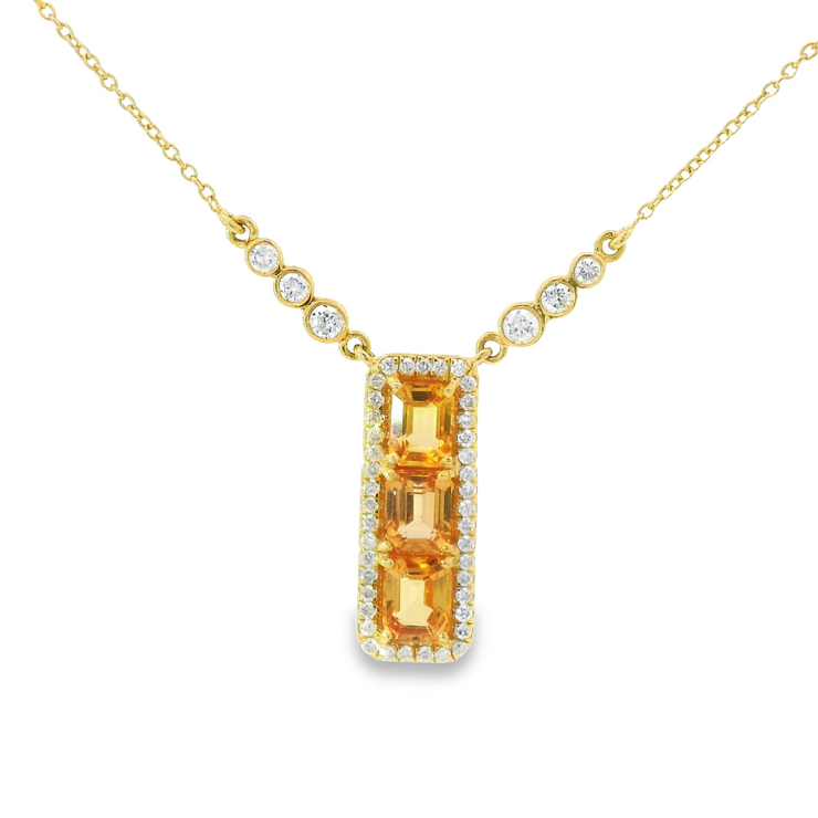 CITRINE & DIAMOND NECKLACE