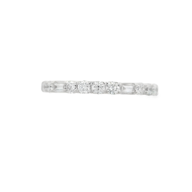 Baguette & Round Diamond Wedding Band