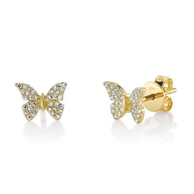 Shy Creation - Pave Diamond Butterfly Earrings