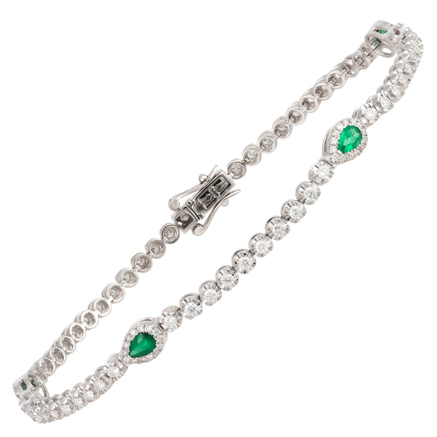 Emerald & Diamond Tennis Bracelet