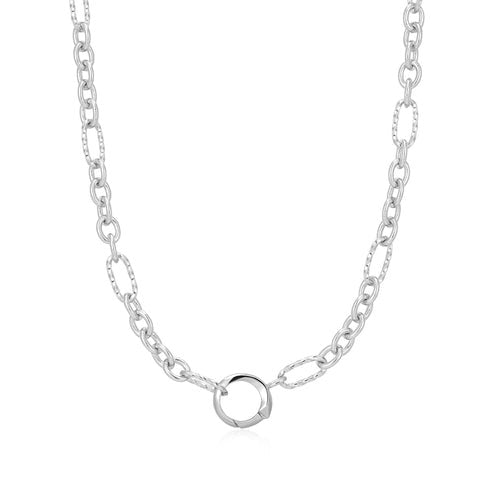 ANIA HAIE - STERLING SILVER MIXED LINK CHARM CONNECTOR NECKLACE