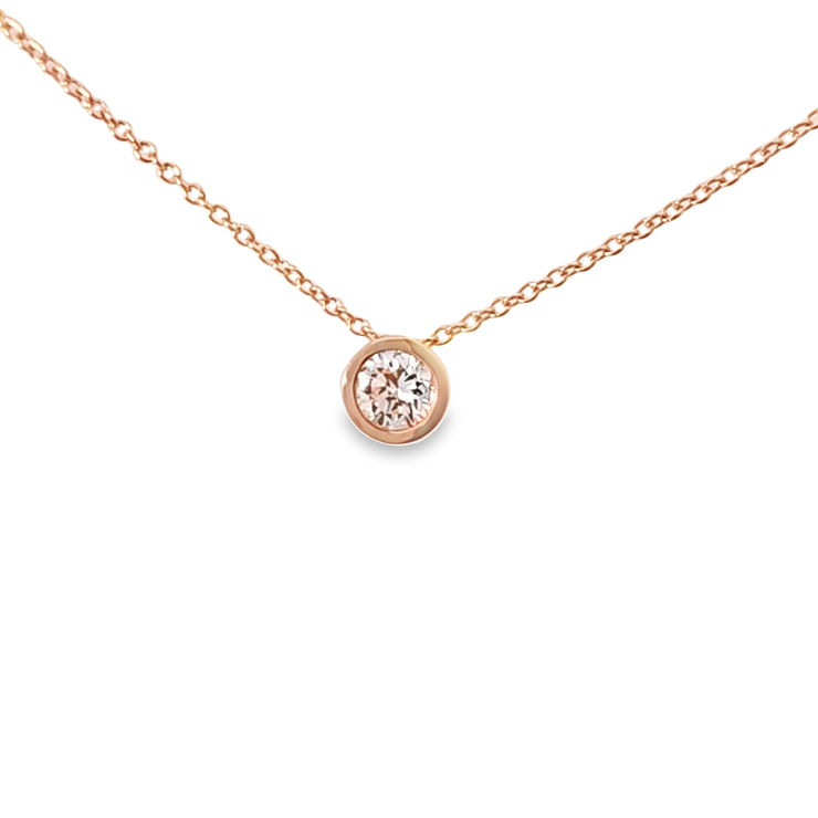 0.50cttw Bezel Set Round Lab Grown Diamond Necklace