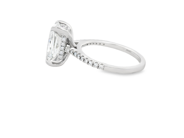 Diamond Engagement Ring - 4 Ct Radiant Cut Center