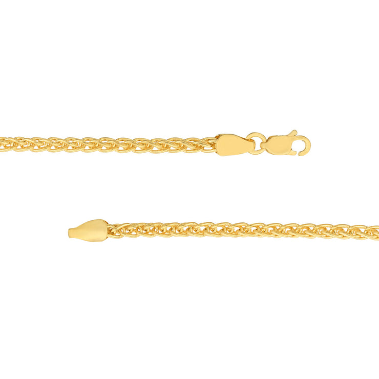 YELLOW GOLD ROUND WHEAT CHAIN 22"