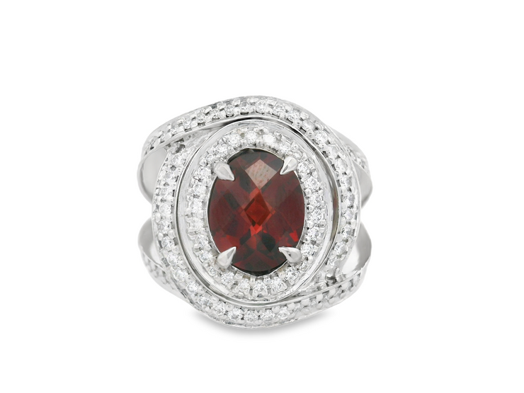 Garnet & Diamond Ring