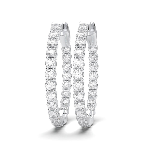 Diamond In & Out Hoop Earrings