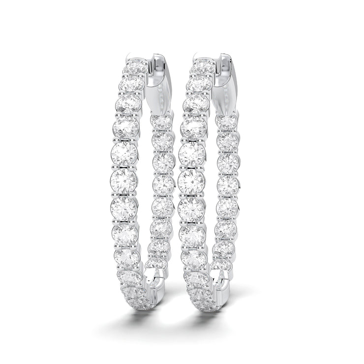 Diamond In & Out Hoop Earrings