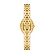 Tory Burch - Oval Watch Gold Tone & Malachite Dial