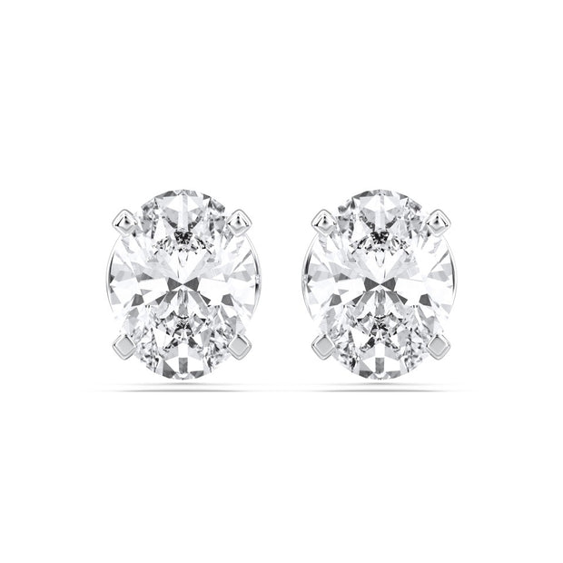 Oval Diamond Stud Earrings