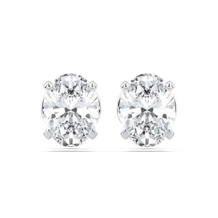 Oval Diamond Stud Earrings
