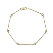 Shy Creation- Yellow Gold Diamond By The Yard Bracelet
