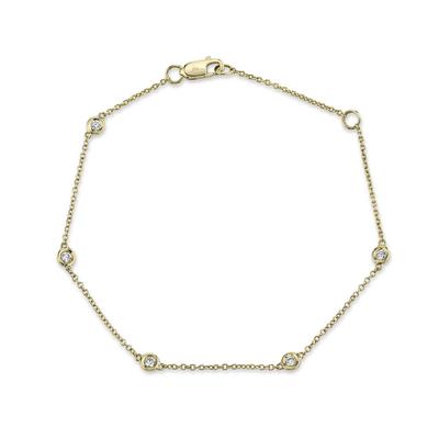 Shy Creation- Yellow Gold Diamond By The Yard Bracelet