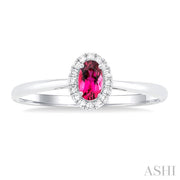 Oval Shape Pink Tourmaline & Halo Diamond Ring