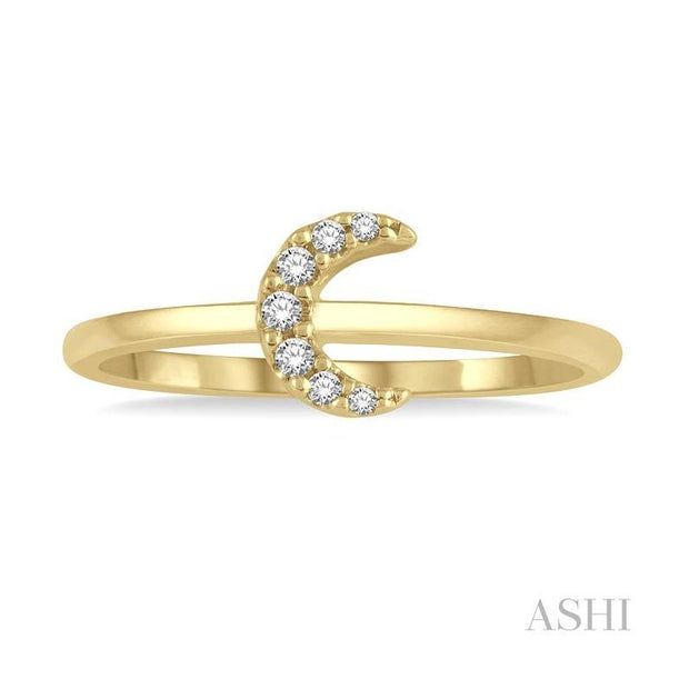 Ashi - Petite Diamond Moon Ring