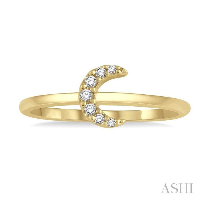 Ashi - Petite Diamond Moon Ring