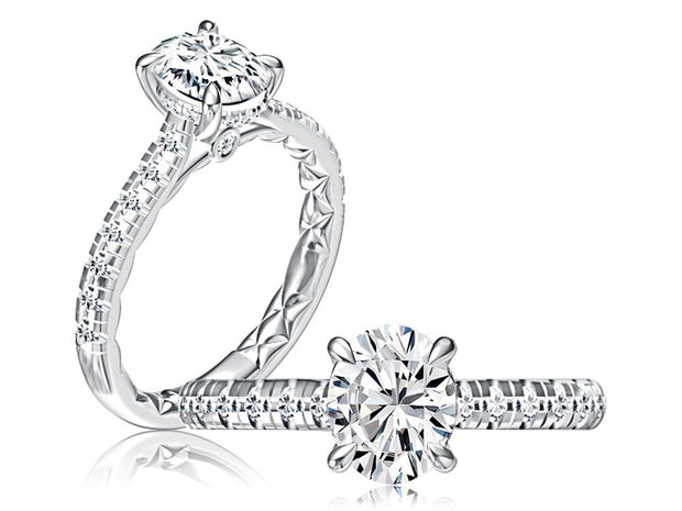 A Jaffe - Hidden Halo & Peek A Boo Diamond Engagement Ring