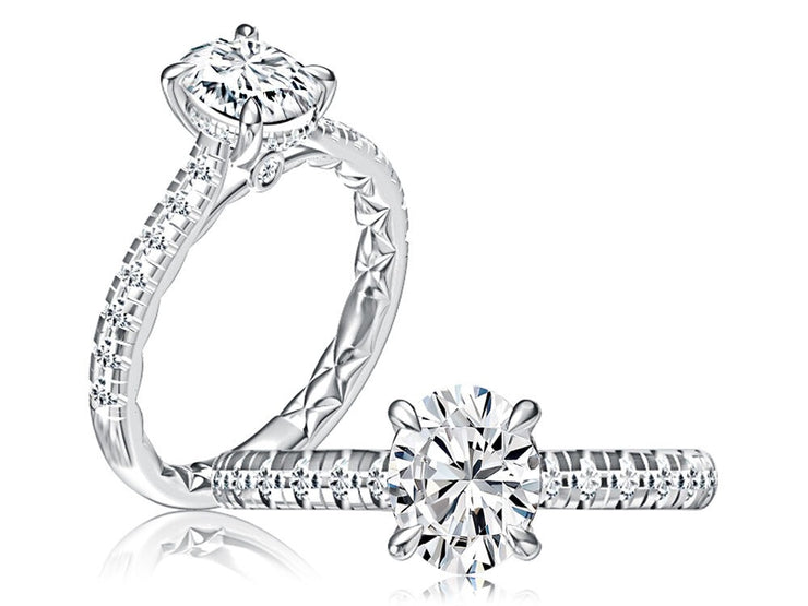 A Jaffe - Hidden Halo & Peek A Boo Diamond Engagement Ring