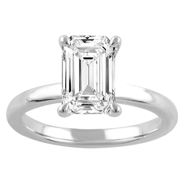 DIAMOND SOLITAIRE ENGAGEMENT RING – 2 CT EMERALD