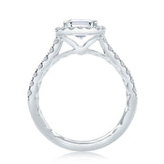 A. JAFFE - Emerald Cut Halo Engagement Ring