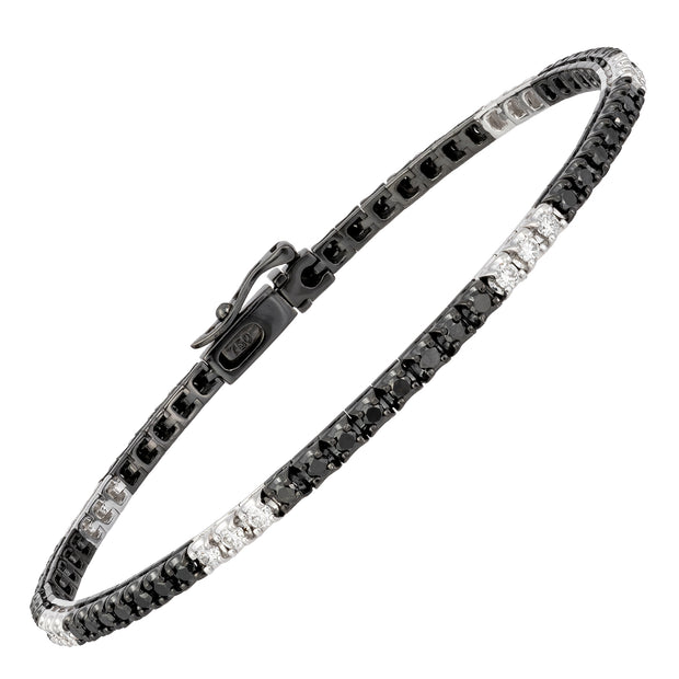 Black & White Diamond Tennis Bracelet