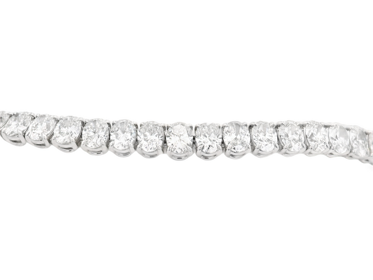 Oval Diamond Tennis Necklace - 37 Ct