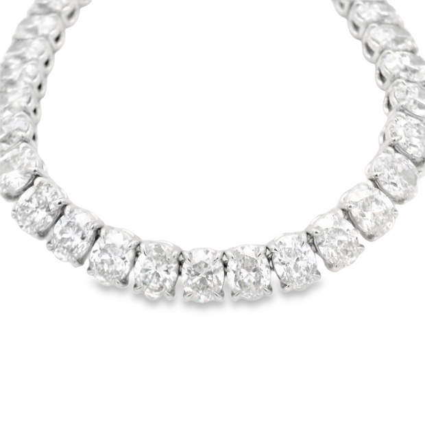 Oval Diamond Tennis Necklace - 37 Ct