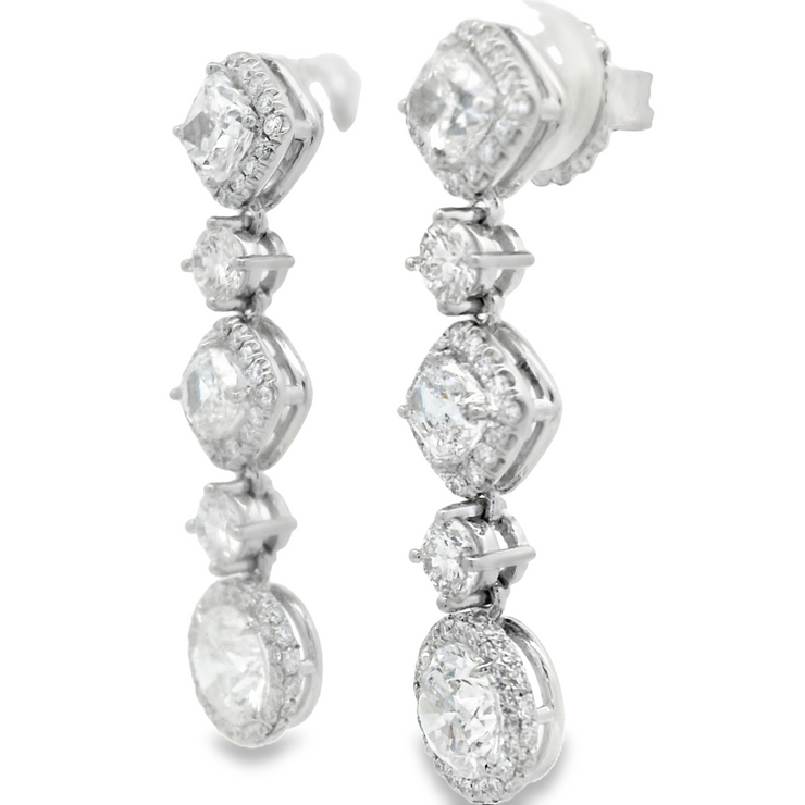 Diamond Dangle Earrings - 5 1/2 Ct