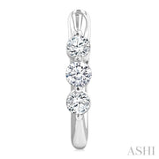 3 Stone Diamond Hoop Earrings - 0.50Cttw