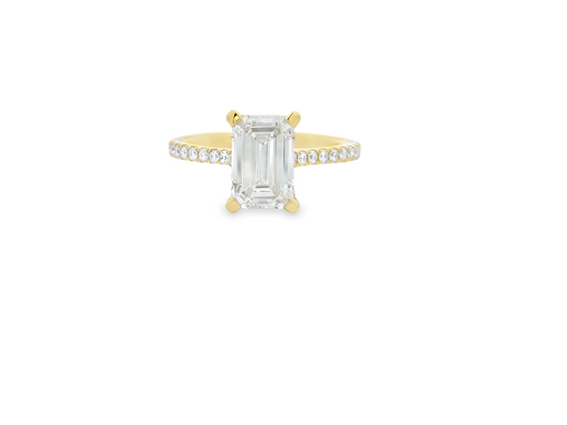 Diamond Engagement Ring - 2 Ct Emerald Cut Center