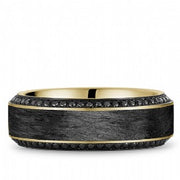 CROWN RING - MENS BLACK DIAMOND BAND