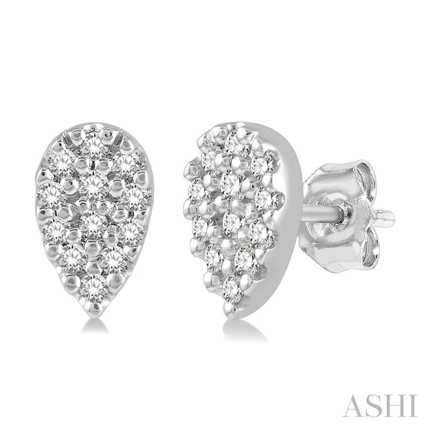 Ashi - Diamond Cluster Pear Earrings