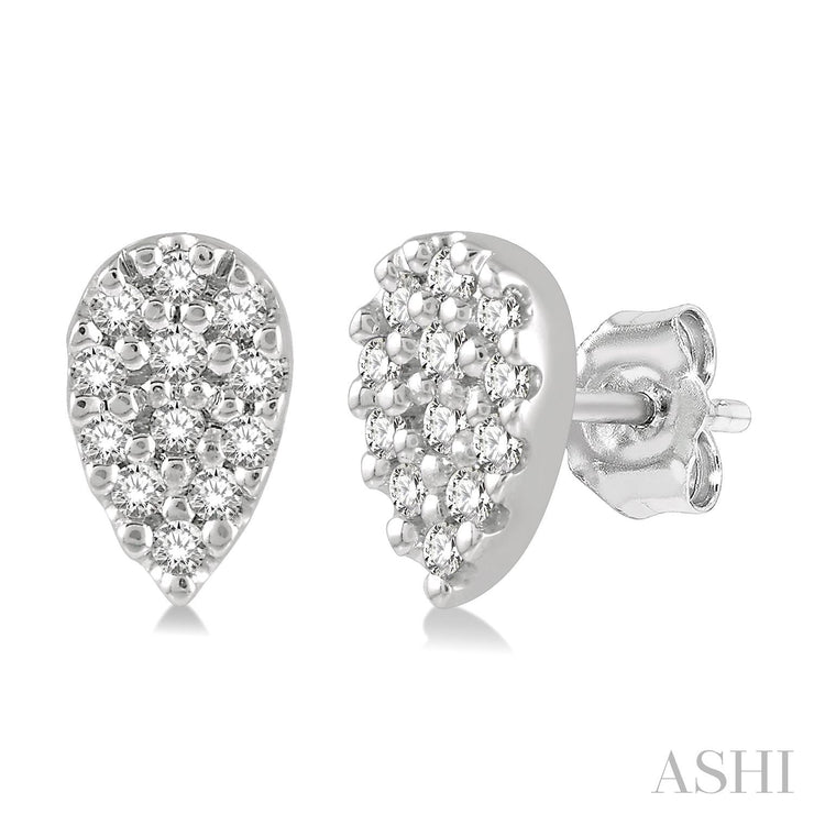 Ashi - Diamond Cluster Pear Earrings