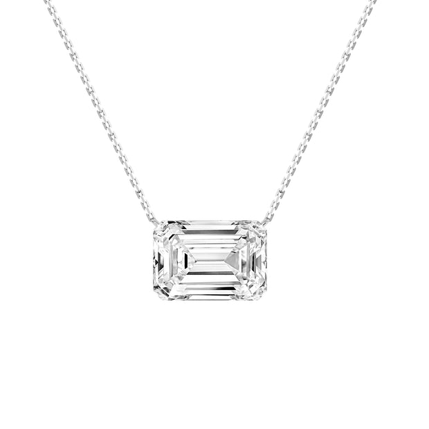 Bare Brilliance Emerald Lab Grown Diamond Solitaire Necklace 18"