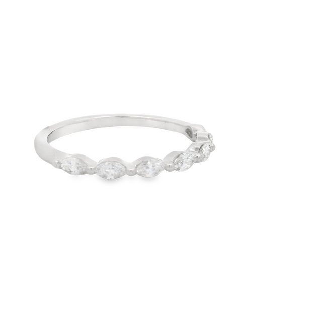 Marquise Diamond Wedding Band - 2/5 Ct