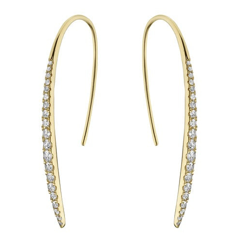 Tapered Diamond Vertical Bar Dangle Earrings