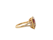 Bi Color Tourmaline & Diamond Ring