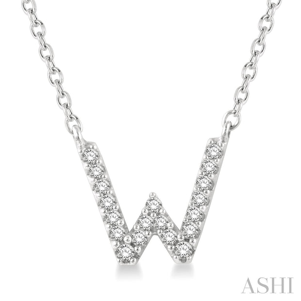 ASHI - 'W' DIAMOND INITIAL PENDANT