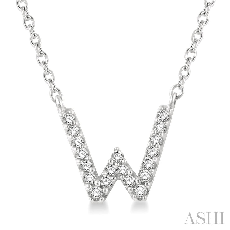 Ashi - 'W' Diamond Initial Pendant