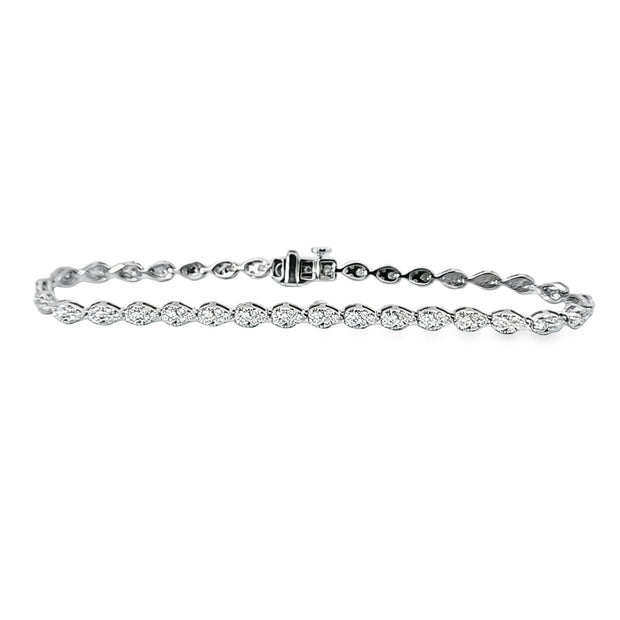 ILLUSION PEAR SHAPED DIAMOND TENNIS BRACELET