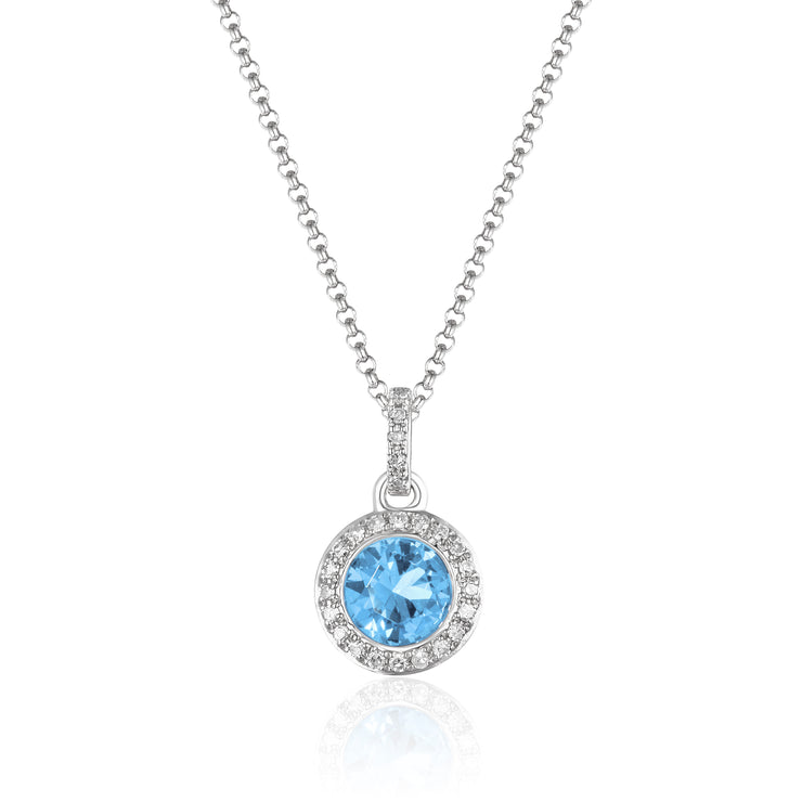 Luvente – Blue Topaz & Diamond Pendant
