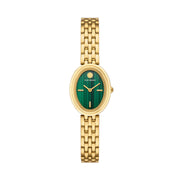 Tory Burch - Oval Watch Gold Tone & Malachite Dial