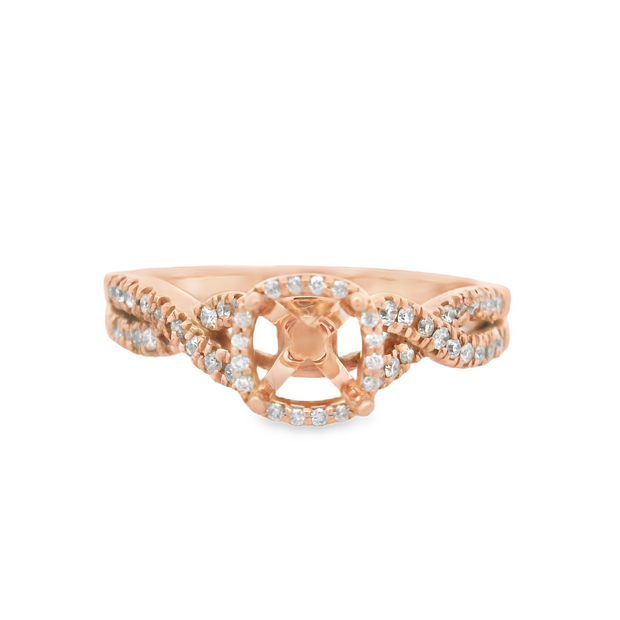 Twist Shank Diamond Engagement Ring Setting