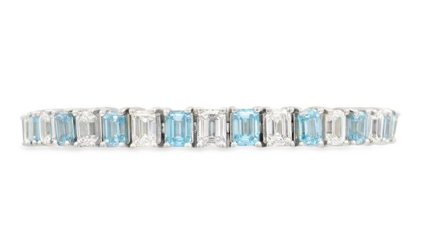 Blue & White Diamond Tennis Bracelet