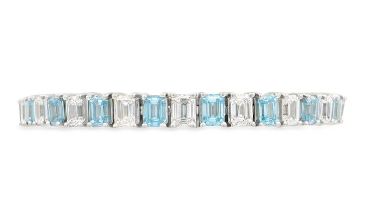 Blue & White Diamond Tennis Bracelet
