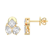 Multi Shape Diamond Cluster Post Earrings