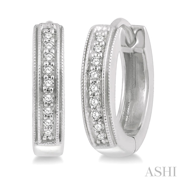 ASHI - DIAMOND HUGGIE HOOP EARRINGS